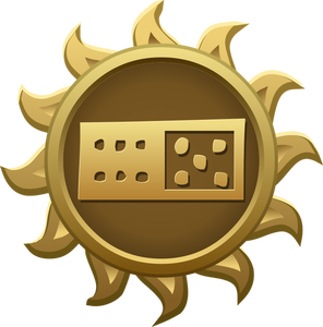 Ilustrasi vektor lambang emas Domino