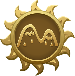 Vector de la imagen del emblema de oro de colinas