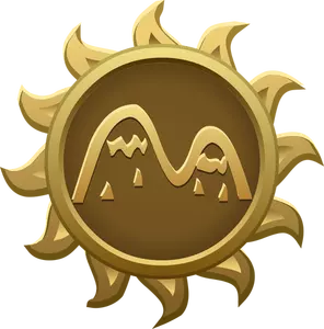 Vector afbeelding van heuvels van de gouden embleem