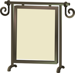 Samostatně stojící zrcadlo s hnědý rám Vektor Klipart