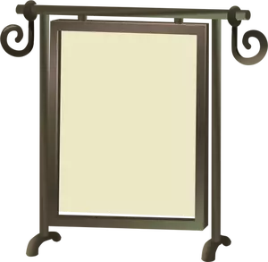 Autoportant miroir avec cadre brun vecteur une image clipart
