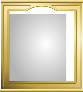 Specchio di illustrazione vettoriale in cornice dorata