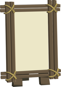 Vector graphics of wood framed mirror