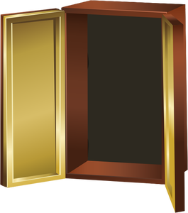 Grafika wektorowa brązowy kolor szafki otwarte
