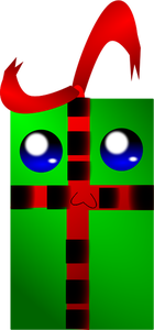 Dibujo del rostro humano como caja de regalo verde vectorial