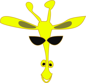 Vector illustration of colored giraffe cartoon face
