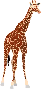 Ilustración de vector de jirafa alto marrón
