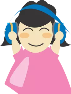 Girl with headphones vector illustration