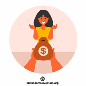 Giving money to a woman