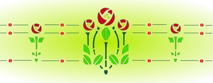 Roser på en grønn bakgrunn illustrasjon