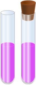 Vector graphics of two glass tubes with liquid