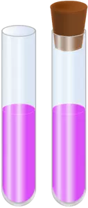 Vectorafbeeldingen van twee glazen buizen met vloeistof