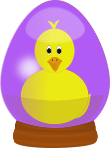 Chick in Easter egg globe vector image