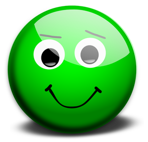 Dessin vectoriel de vert visage heureux
