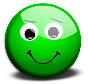 Desenho vetorial de rosto feliz verde