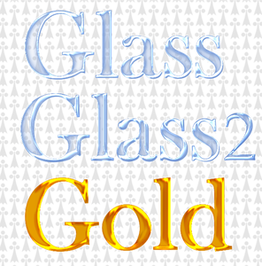 Vektorzeichnende aus Glas und Gold-Filter-text