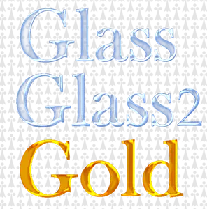 Vector drawing of glass and gold filters text