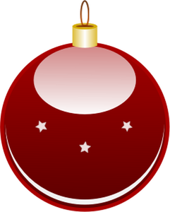 Glossy red Christmas ornament vector clip art