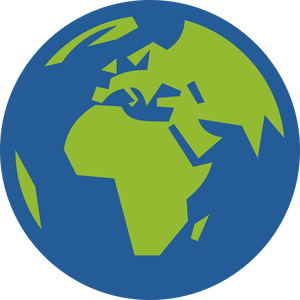 Globus mit Blick auf Europa und Afrika-Vektor-illustration