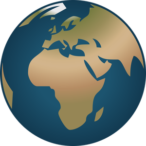 Avrupa ve Afrika'da vektör çizim bakan basit Küre