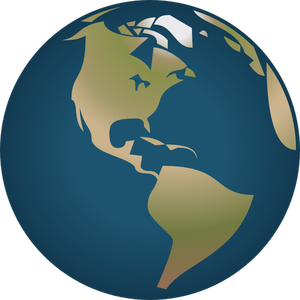 Globe facing America vector illustration