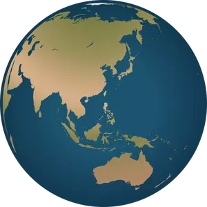 Posizione di Australia sulla illustrazione vettoriale globo