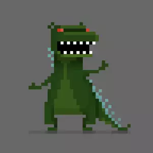Dino příšera pixel vektorové kreslení