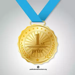 Gold medal vector image