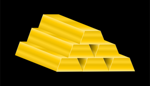 Imagen vectorial de lingotes de oro