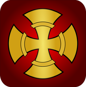 Symbole vecteur Croix dorée