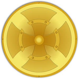 Imagen vectorial escudo dorado