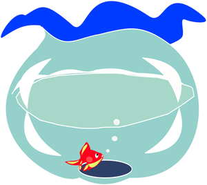 Kultakala kalabowl-vektorikuvassa