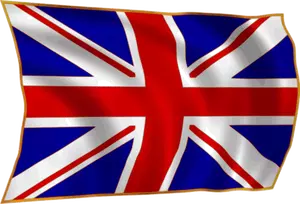 Britská vlajka ve větru vektorové ilustrace