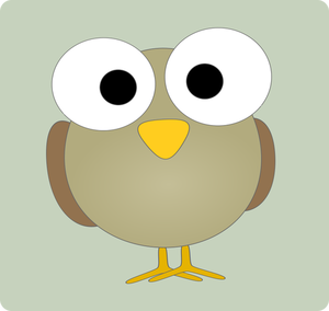 Grayscale large eyed bird image