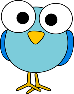 Blue large eyed bird image