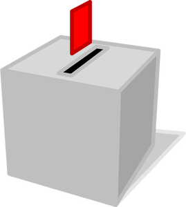 Ballot box with ballot paper vector clip art
