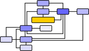 Vector afbeelding van flow diagram in kleur