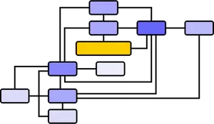 Vektorgrafikken flow diagram i farge