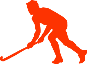 Silhuett vektor ClipArt-bilder av gräs ishockeyspelare.