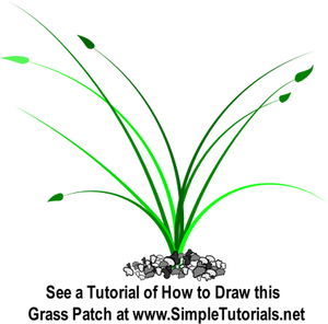 Illustration vectorielle de large croissant patch herbe