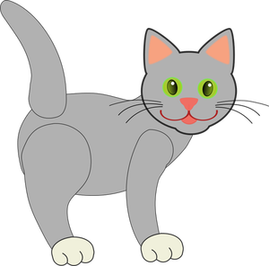 Lachende kat vector tekening