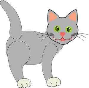 Desenho vetorial de gato a sorrir