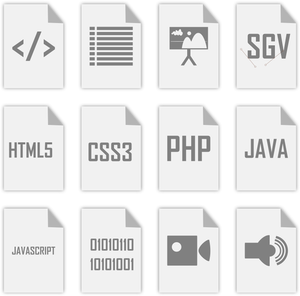 Vektorové grafiky šedé web design ikon s ohnutý roh