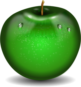 Vektor-Illustration von fotorealistischen grüner Apfel nass
