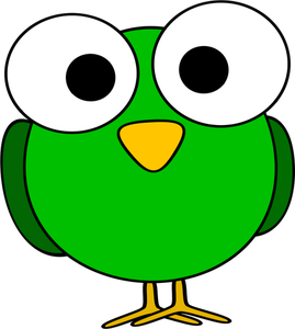 Green large eyed bird image