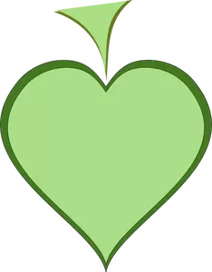 Inima verde cu întuneric verde linie groasă de frontieră vectorul ilustrare