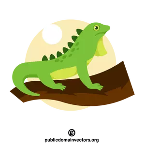 Reptil iguana hijau