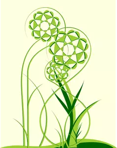 Abstracte groene bloemen vector illustraties