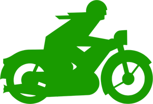 Vector graphics of green motorbiker