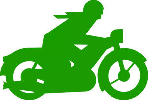 Vectorafbeeldingen van groene motorrijder
